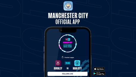 How to follow Burnley v City on our official app