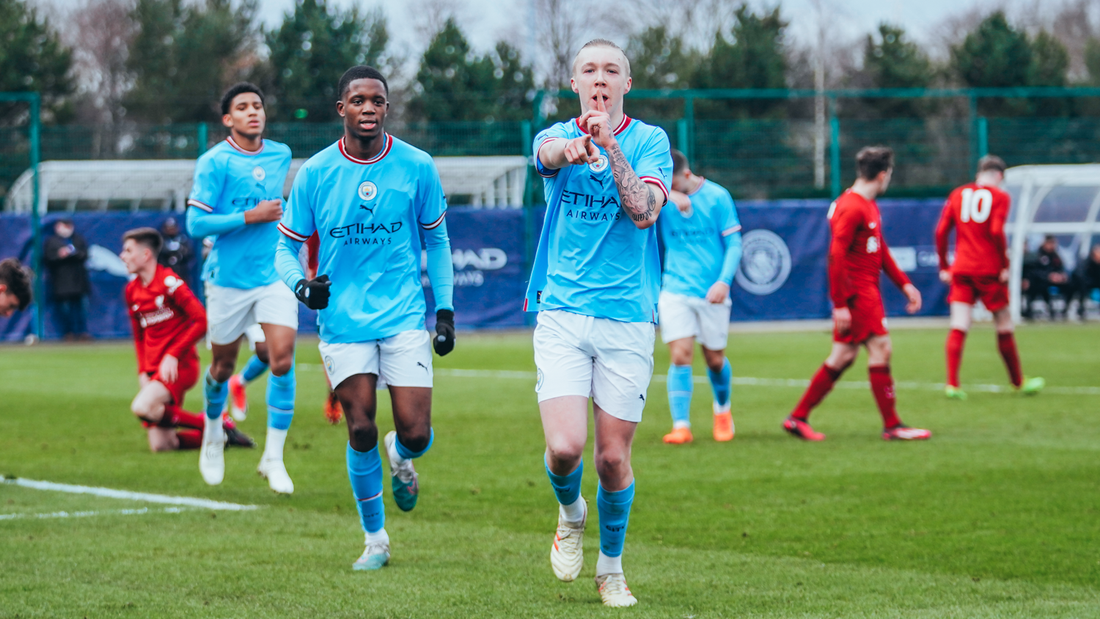 CELEBRATIONS: Harrison runs to the camera after grabbing our second!