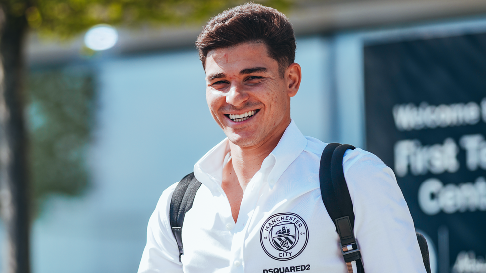 ALL SMILES : Julian Alvarez in high spirits