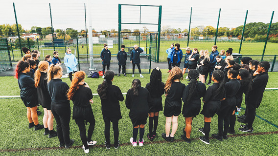 FOCUS: The group listens to Demi Stokes, Meg Campbell and Pauline Bremer.