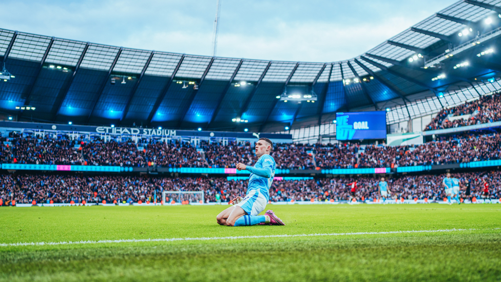 ONE OF OUR OWN : Foden celebrates making it 1-1!