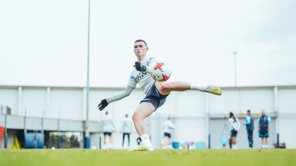 BEST FOOT FORWARD: Phil Foden turns on the power.