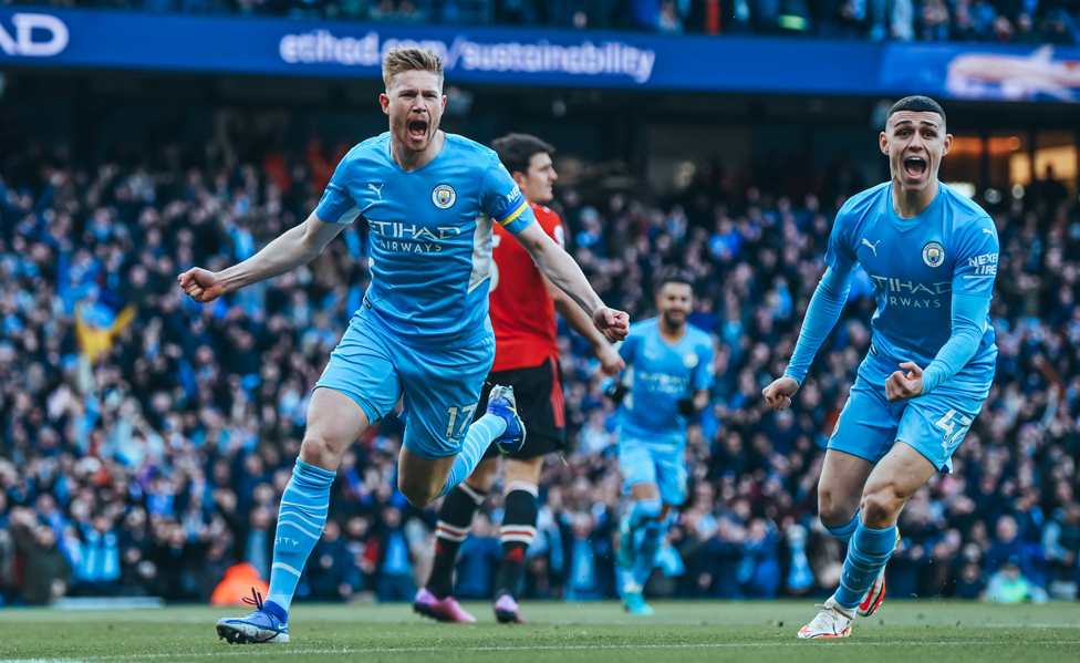 SPECIAL K: Kevin De Bruyne and Phil Foden sum up the mood after KDB's second goal