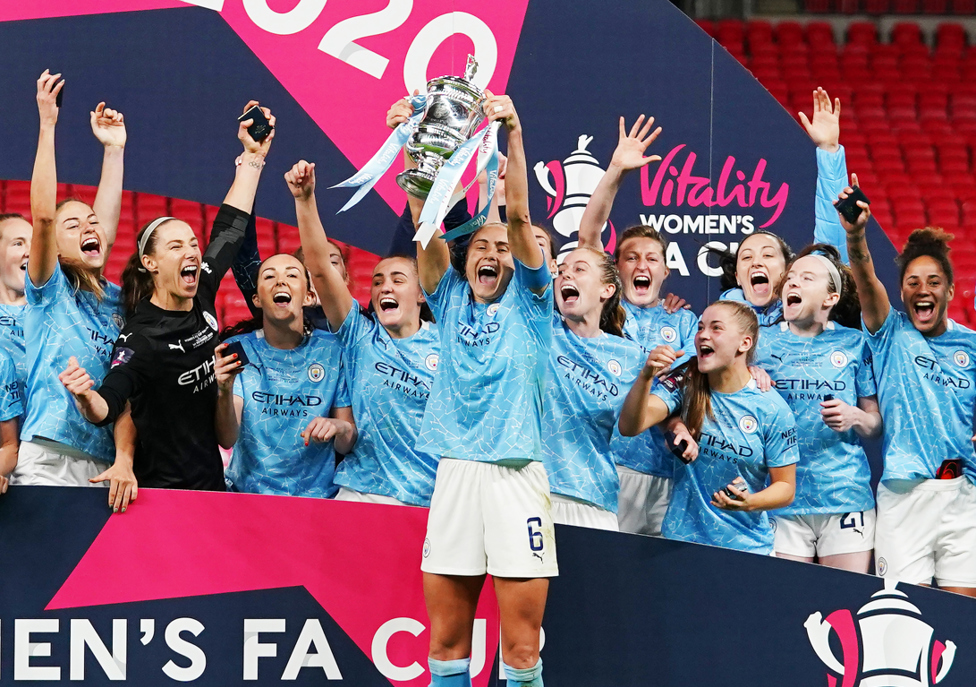 THREE! : A third FA Cup trophy for Steph Houghton's list of accolades at City.