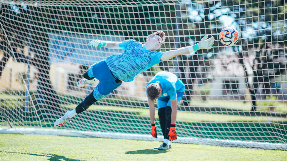 JUMPING JACK : Jack Wint shows off his acrobatic skills during some drills. 