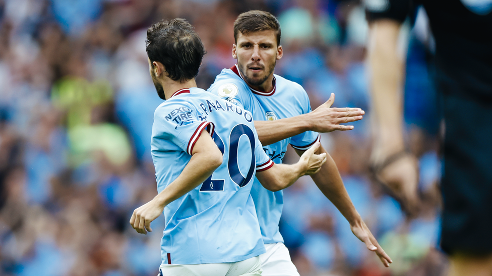 PORTUGUESE PASSION : Dias and Bernardo celebrate.