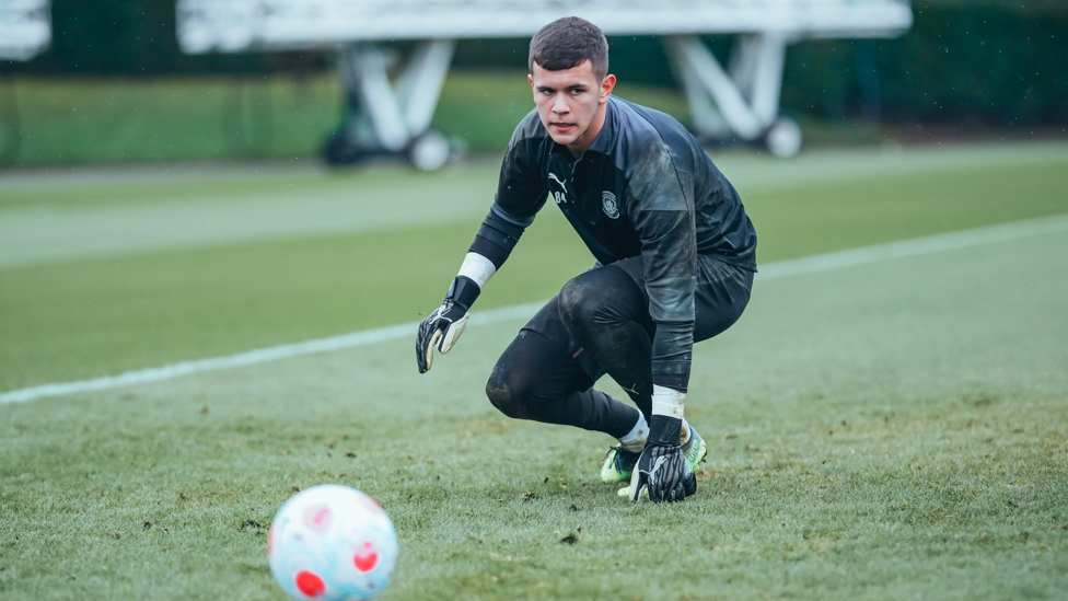 ACTION STATIONS: For teenage 'keeper Cieran Slicker