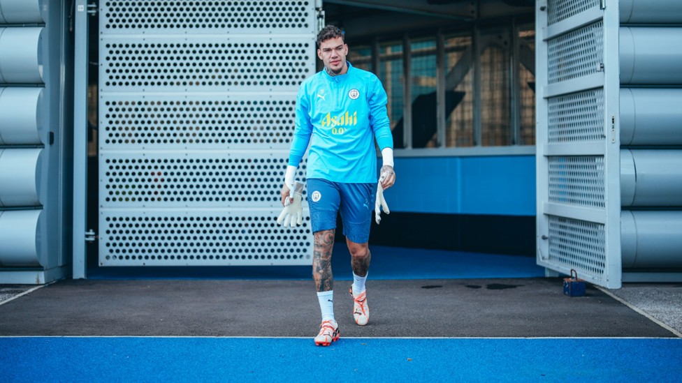 STEADY EDDIE: Ederson steps out ready for another intensive session.