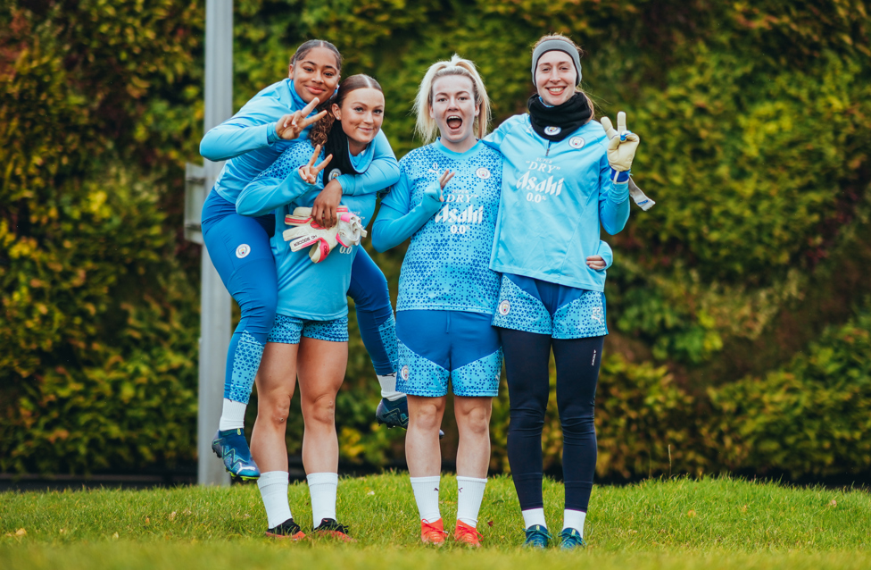 FOUR MUSKETEERS  : Keating, Ruby Mace, Lauren Hemp and Sandy MacIver strike a pose.