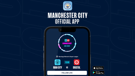 How to follow City v Bristol City on our official app