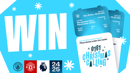 Win tickets to City v Manchester United at the Etihad Stadium!