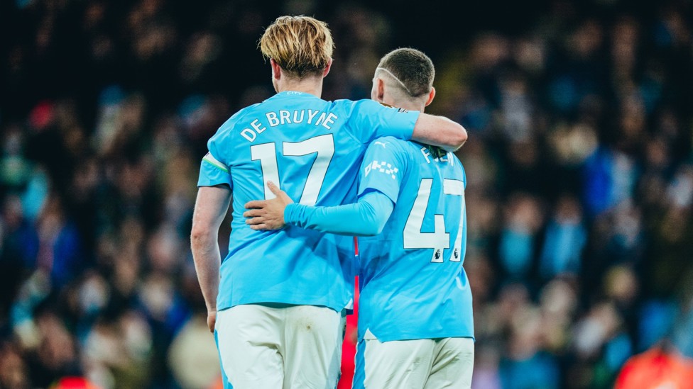 DYNAMIC DUO : De Bruyne and Foden enjoyed Rodri's strike.