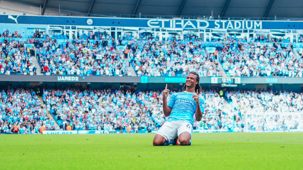 RISING DUTCHMAN: Nathan Ake was picked up from a Phil Foden corner to guide us into the lead!