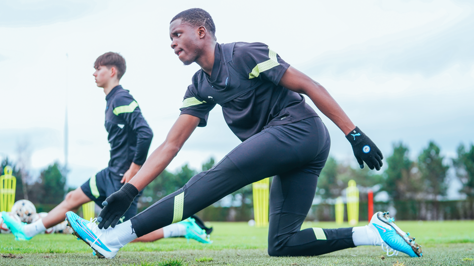 STRETCH OUT : Limbering up ahead of a huge test on Tuesday