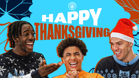 Happy Thanksgiving! Watch Man City players try American holiday's food...