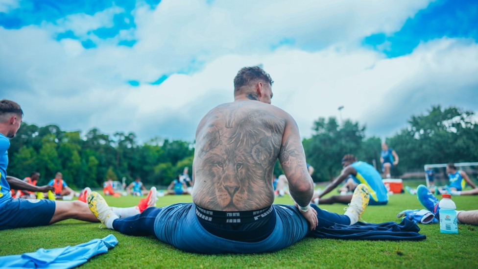 BACK TO IT : Ederson and the rest of the team cool down