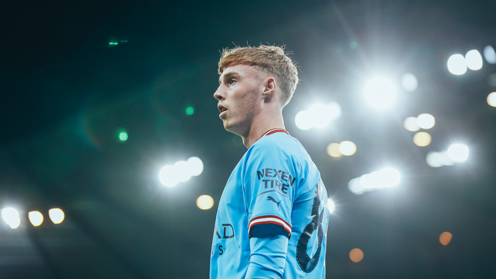 UNDER THE LIGHTS : Palmer in action at the Etihad during the 2022/23 campaign. 