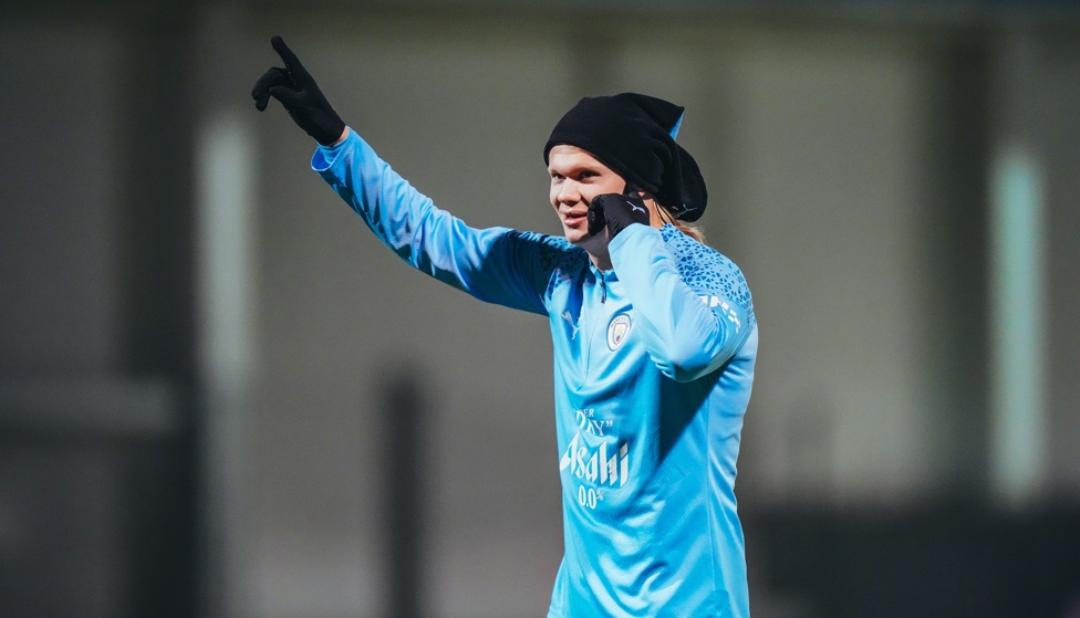 Erling practices his next goal celebration...