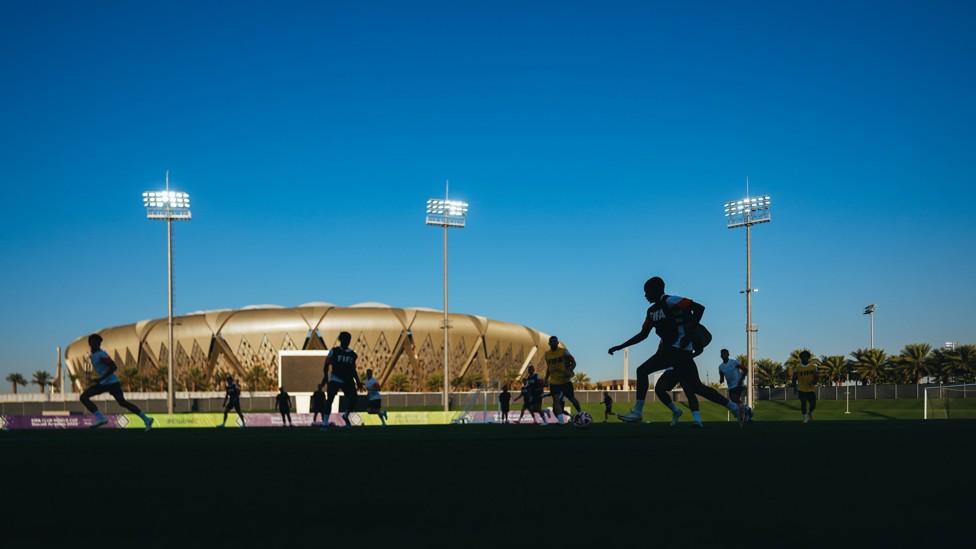 STUNNING STADIUM : City train with the King Abdullah Sports City Stadium in the background.