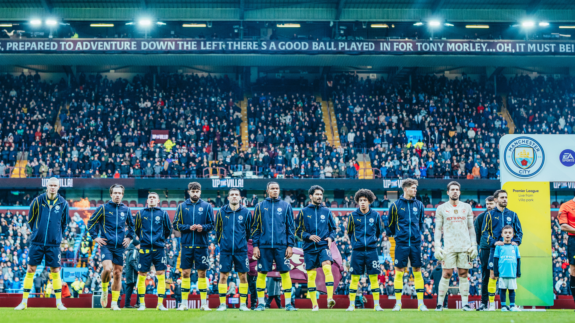 ACTION MEN: The City side prior to kick-off