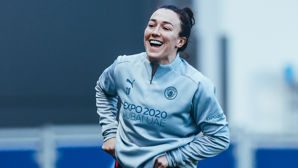 BRONZE'S PEARLY WHITES : Lucy Bronze in high spirits