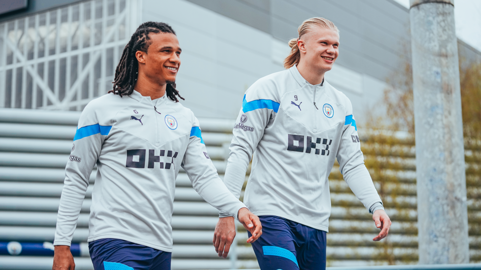 ALL SMILES : Nathan Ake and Erling Haaland in high spirits