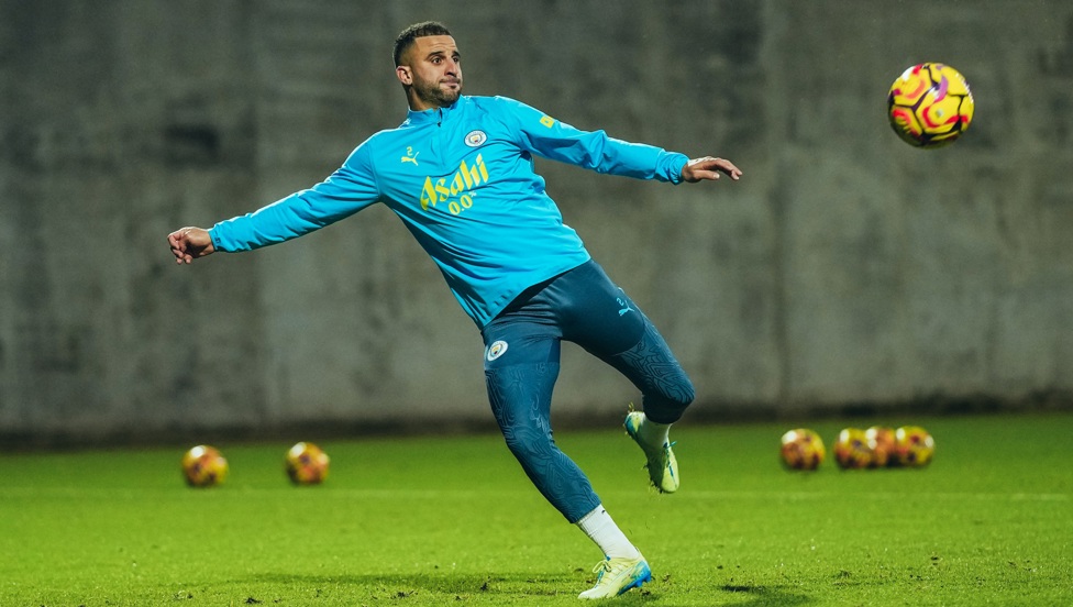 KYLE WALKER: The skipper lines up a volley