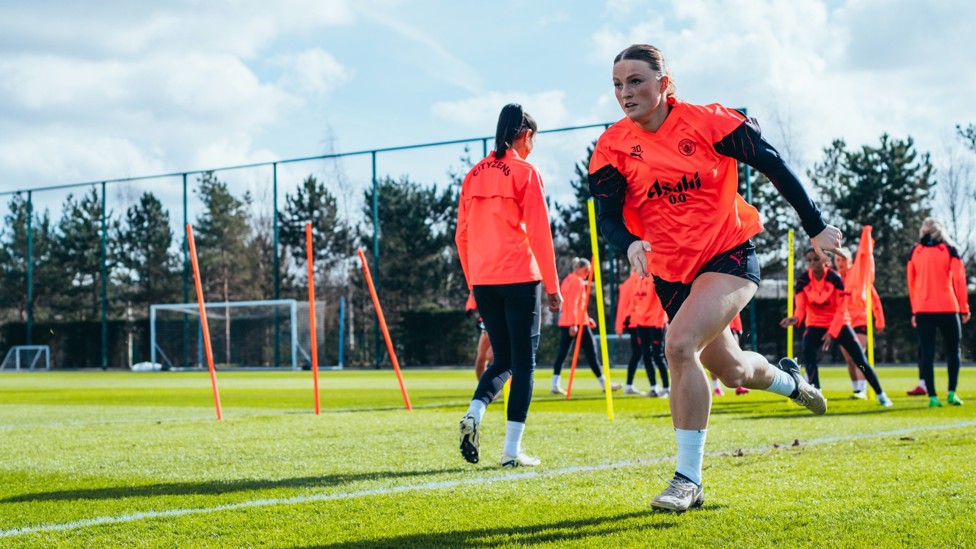 STRETCHING THE LEGS : Ruby Mace shows off her speed in training.