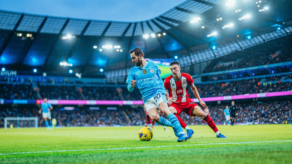 SILKY SILVA: The Portuguese keeping the ball flowing for City in the final third