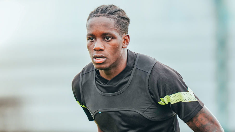 BLUE STEEL  : Dire Medube maintains his concentration during the session at the CFA