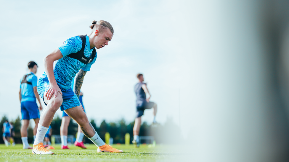 AT FULL STRETCH: Alfie Harrison powers through an exercise