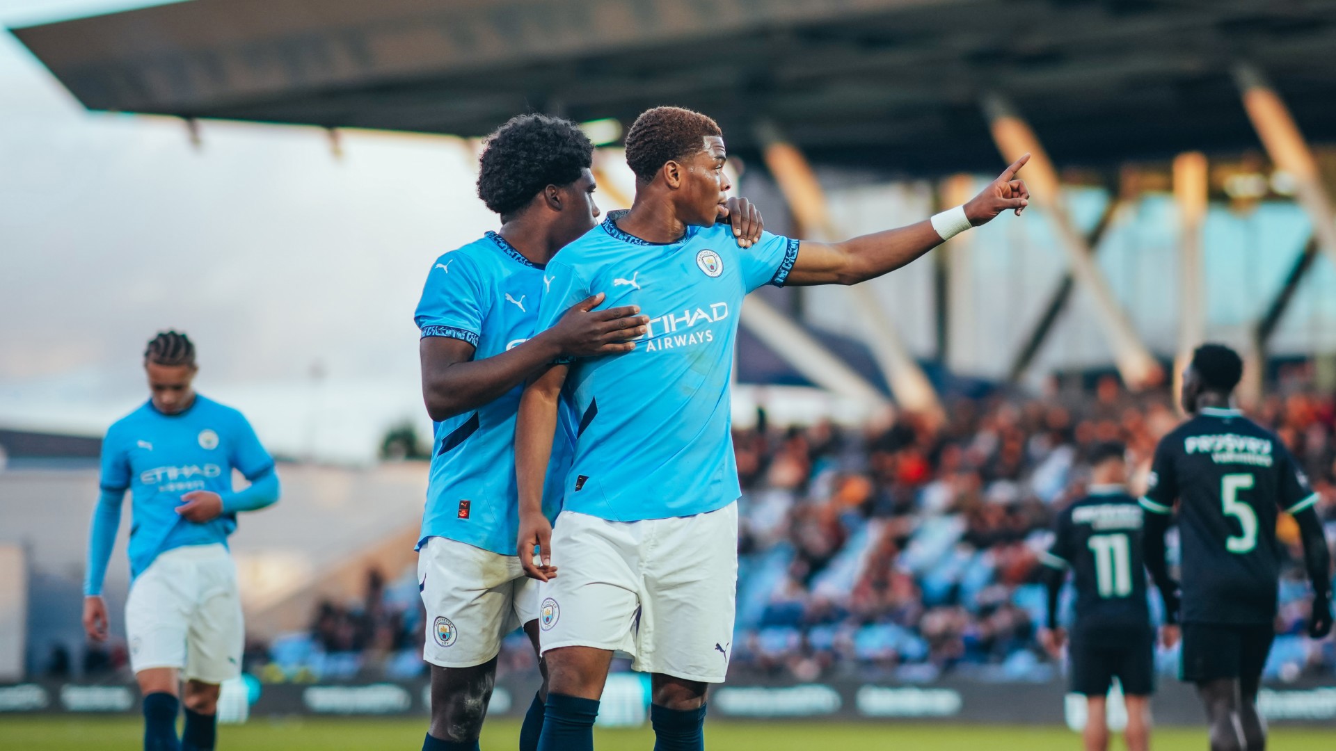  : Farid Alfa-Ruprecht and Jaden Heskey celebrate City's second. 