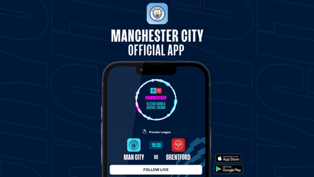 How to follow City v Brentford on our official app