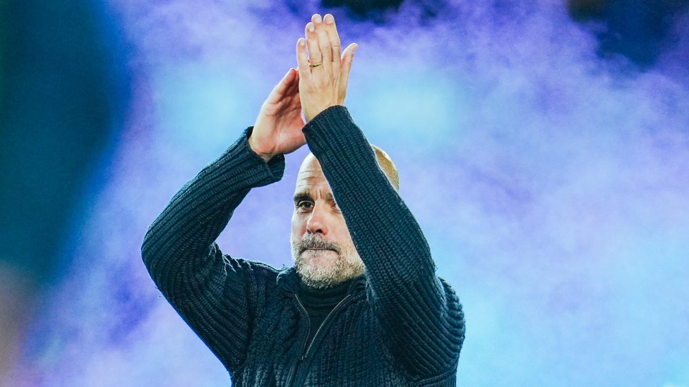 PEP APPLAUDS : The boss thanks the fantastic travelling fans.