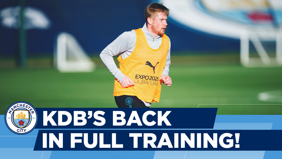 Watch the best of today's training session as De Bruyne returns to action 