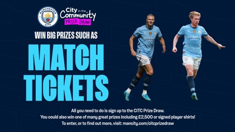 Win matchday tickets with City in the Community!