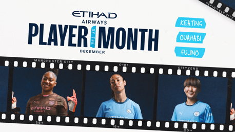 Shortlist revealed for December Etihad Women's Player of the Month