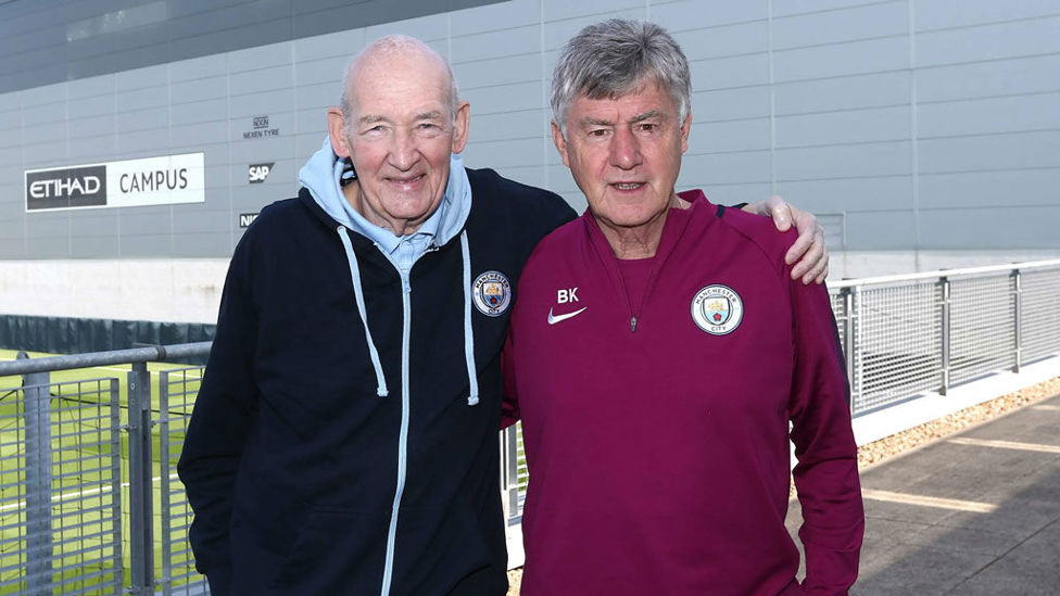 MADE IN MANCHESTER : Bernard and long-serving City assistant coach Brian Kidd - both hugely respected figures in Manchester's football family