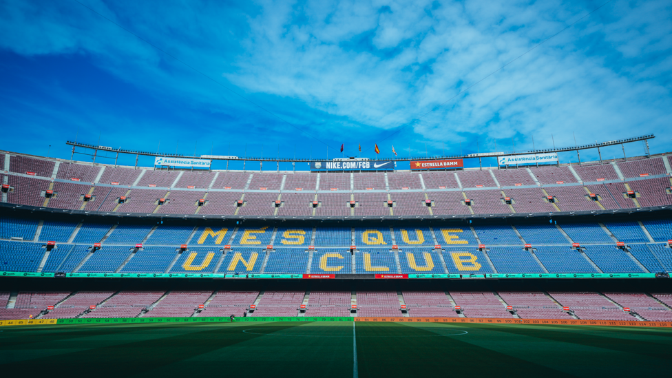 SUNNY SPAIN : Camp Nou plays host to City for this charity match raising funds for ALS research.