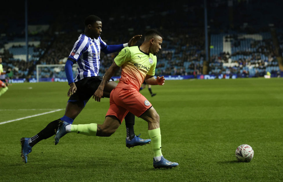 GONE WITH THE WIND: Gabby races away from the defender!