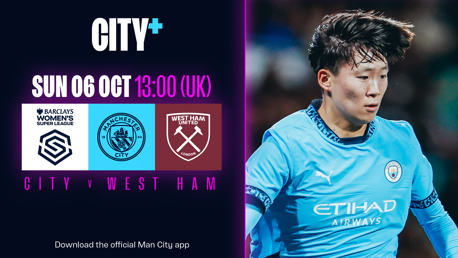 Watch City’s WSL clash with West Ham live this weekend 