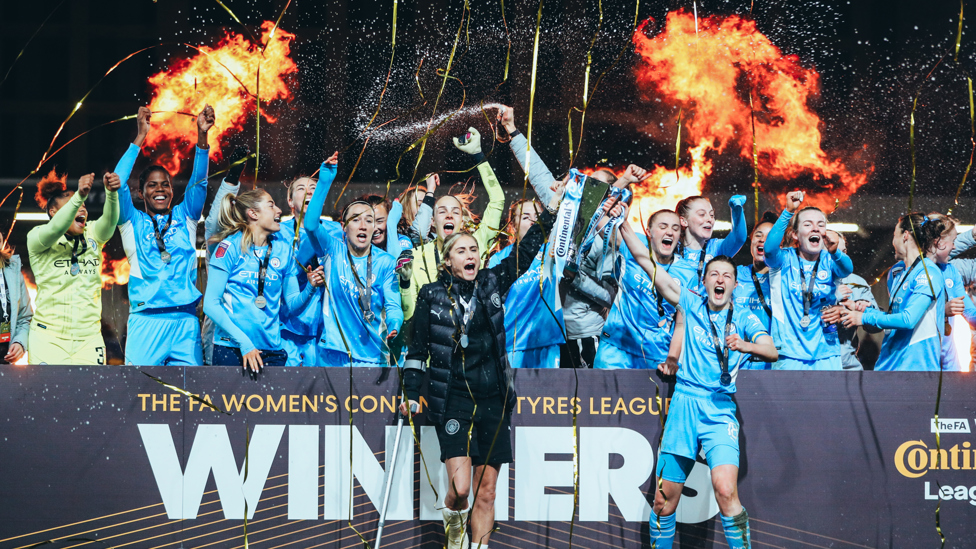 UP FOR THE CUP: City can't contain our delight as we lift the Continental Cup