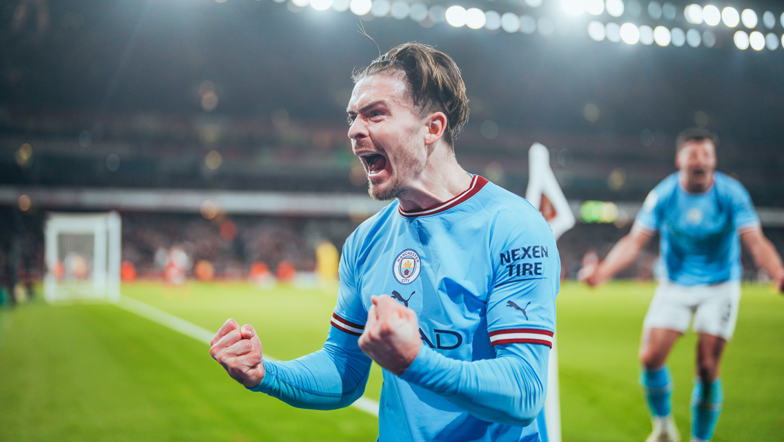 SUPER JACK: Grealish celebrates the goal.