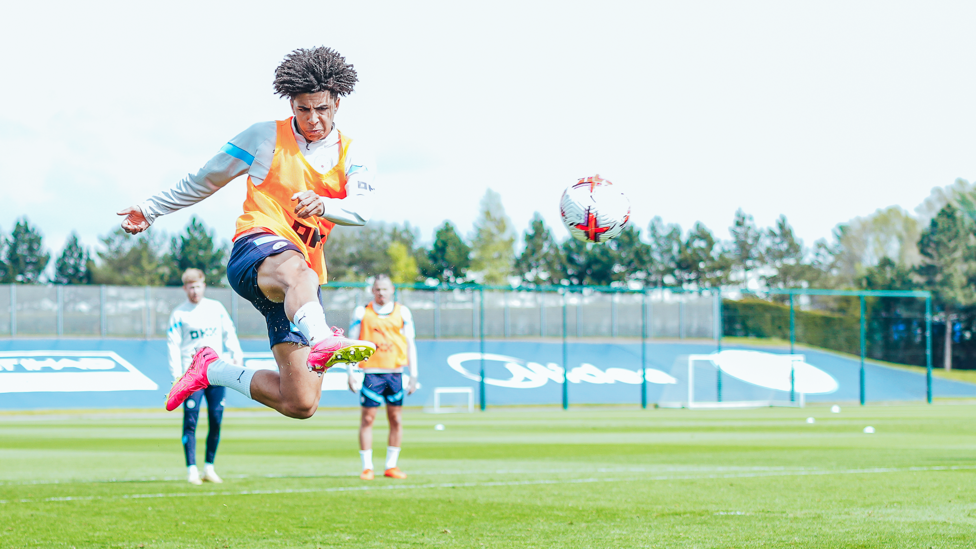 ON POINT : Rico Lewis strikes the ball mid air.