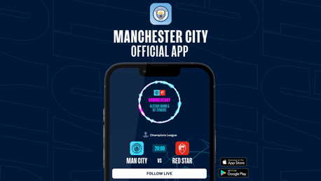 How to follow City v Red Star Belgrade on our official app