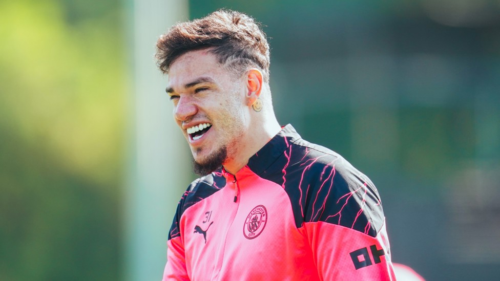 ALL SMILES: Goalkeeper Ederson was in great spirits.