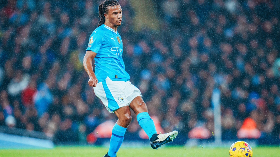 SETBACK : Ake plays the ball forward shortly after the visitors take the lead.