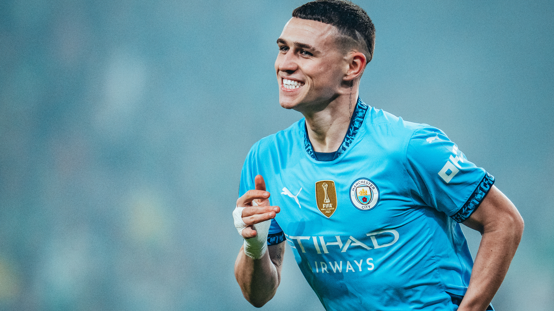 SUDDEN IMPACT: Phil Foden's expression says it all after his early strike.