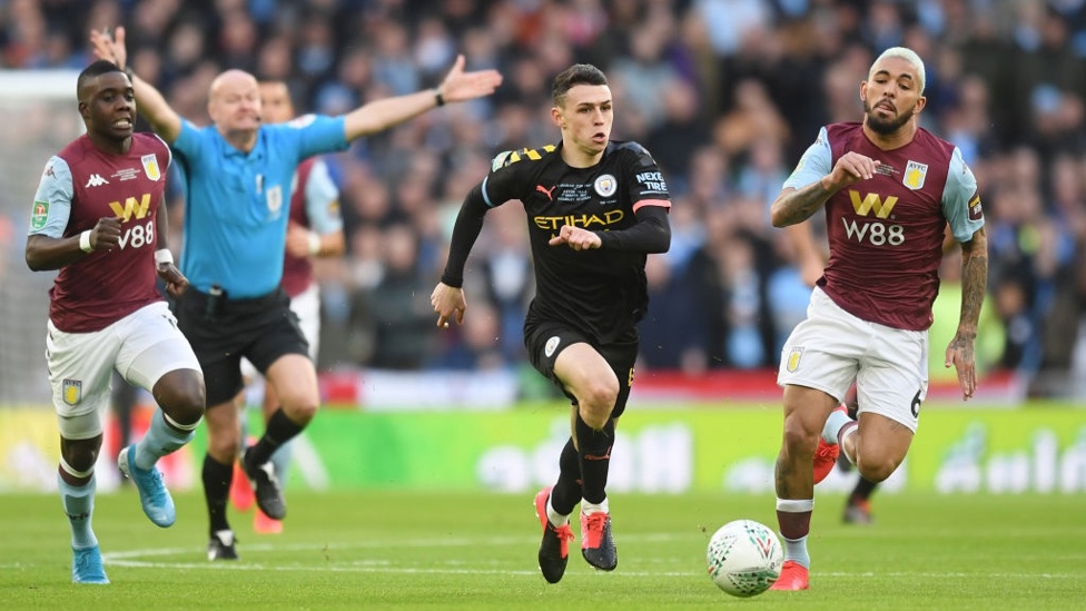 BABY SHARK : Foden leads a City attack early in the match.