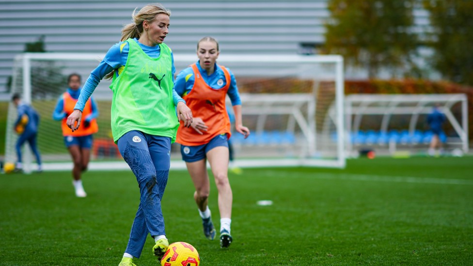 IN POSSESSION : Chloe Kelly brings the ball under her spell